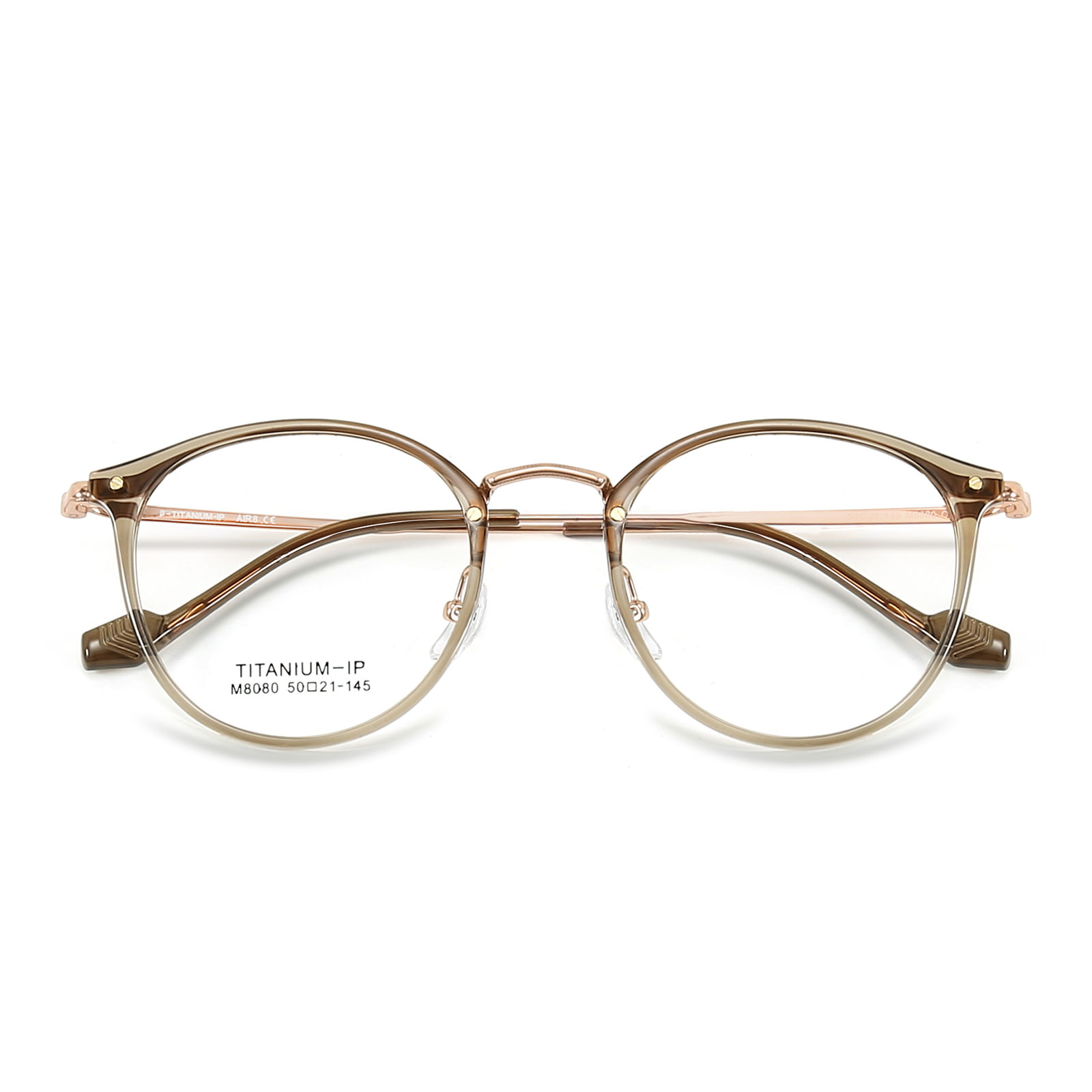 M8080 tynd rund stel, ikke-faldende beta titanium briller