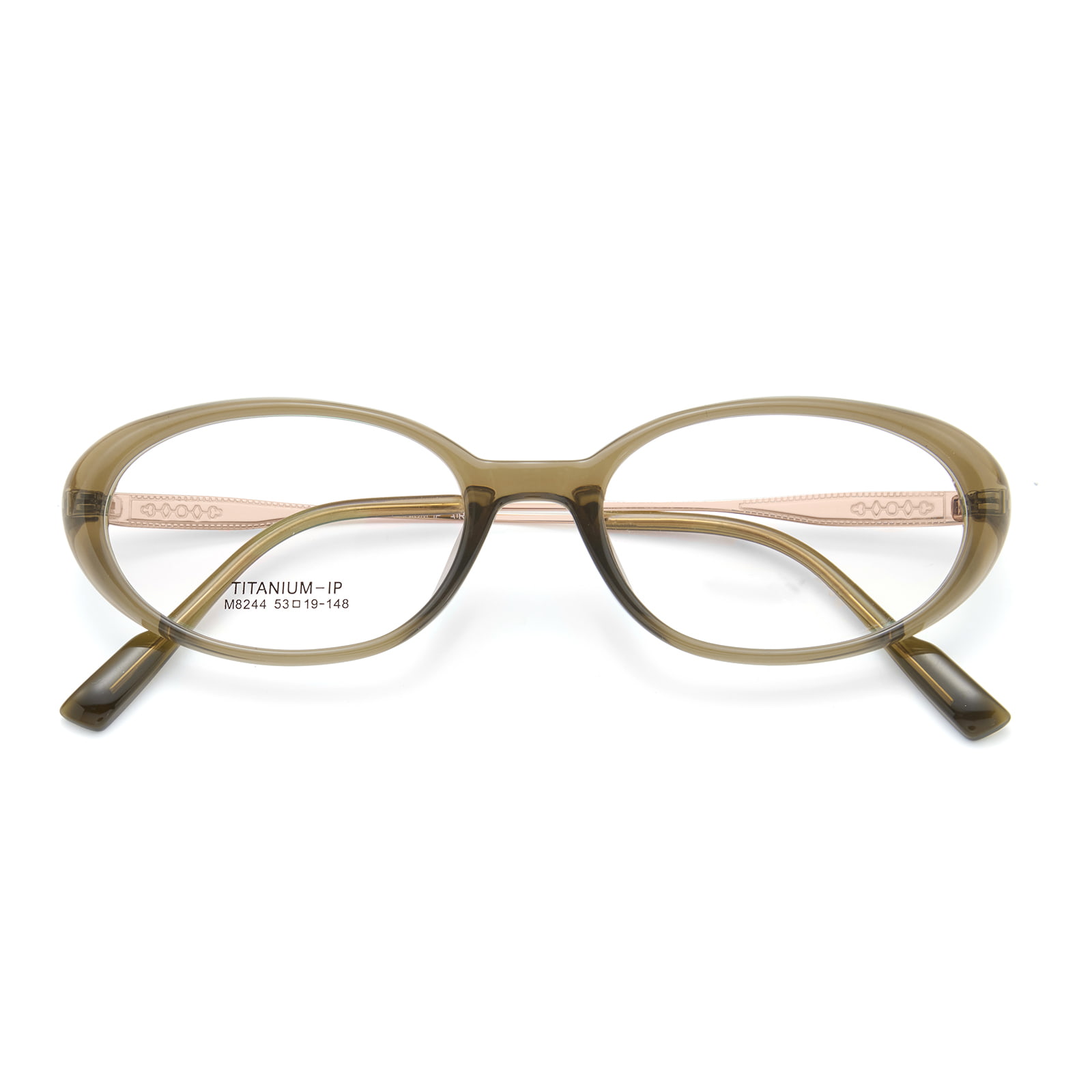 M8244 ovale, korrosionsbestandige β-titanbrille med bred kant