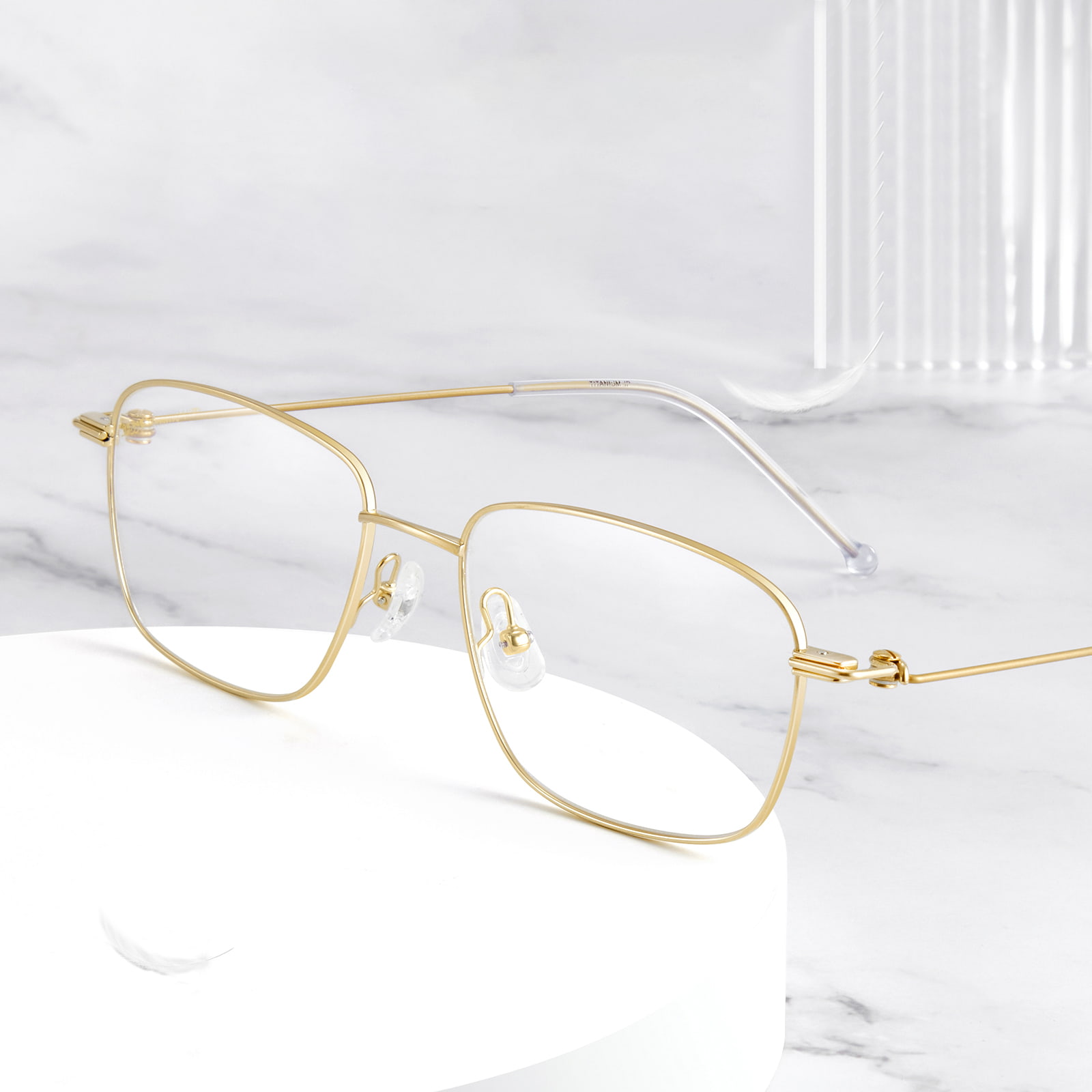 7734 Ultralight Square Frame Pure Titanium Briller