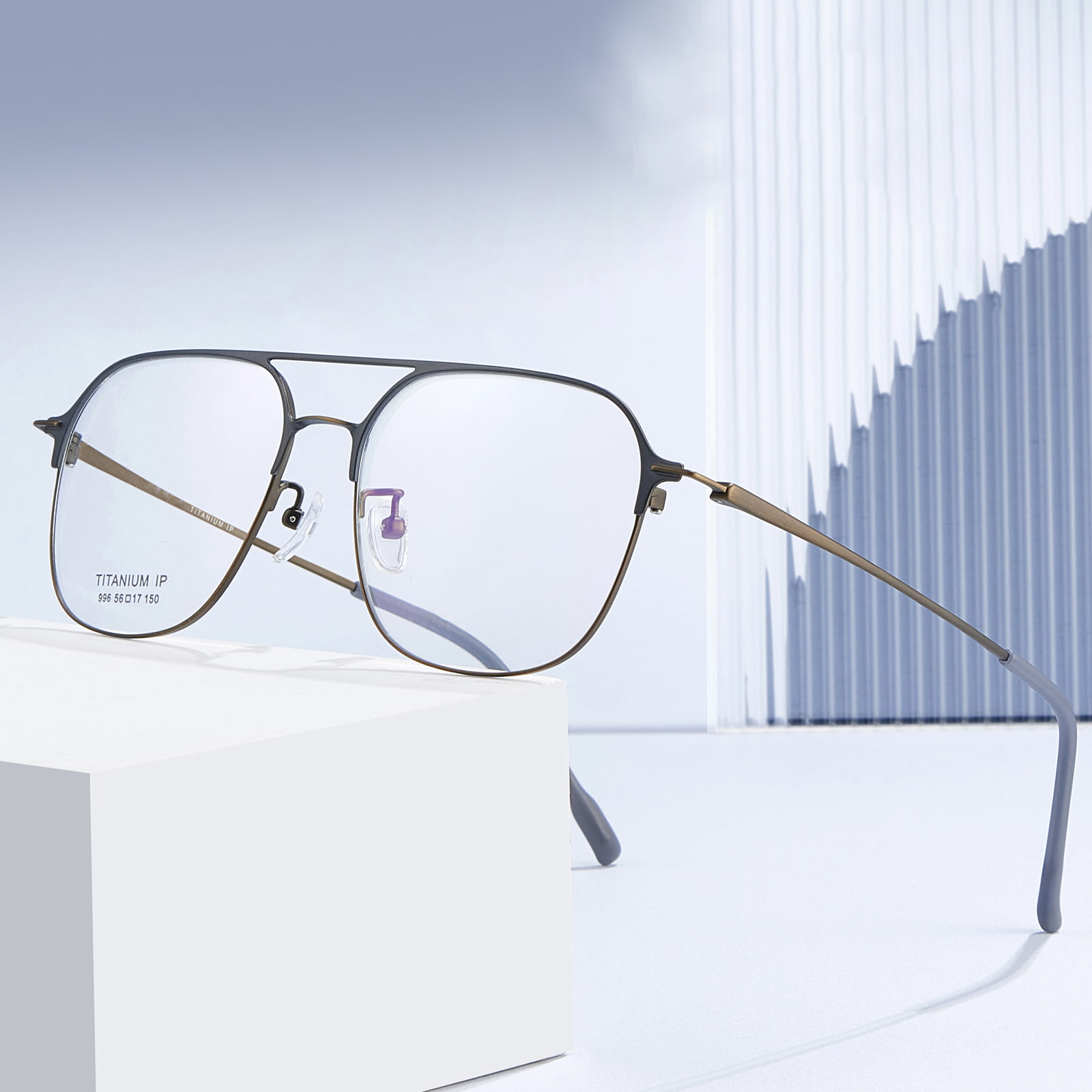 996 Double Beam One-Piece Pure Titanium briller