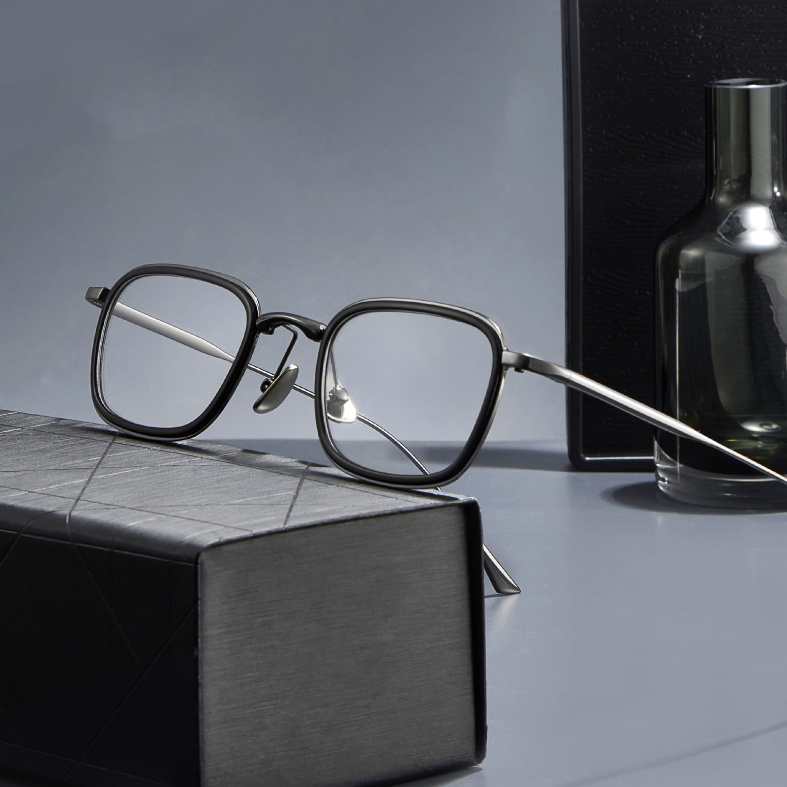 19052 Japansk stil trykfri unikke ren titanium briller
