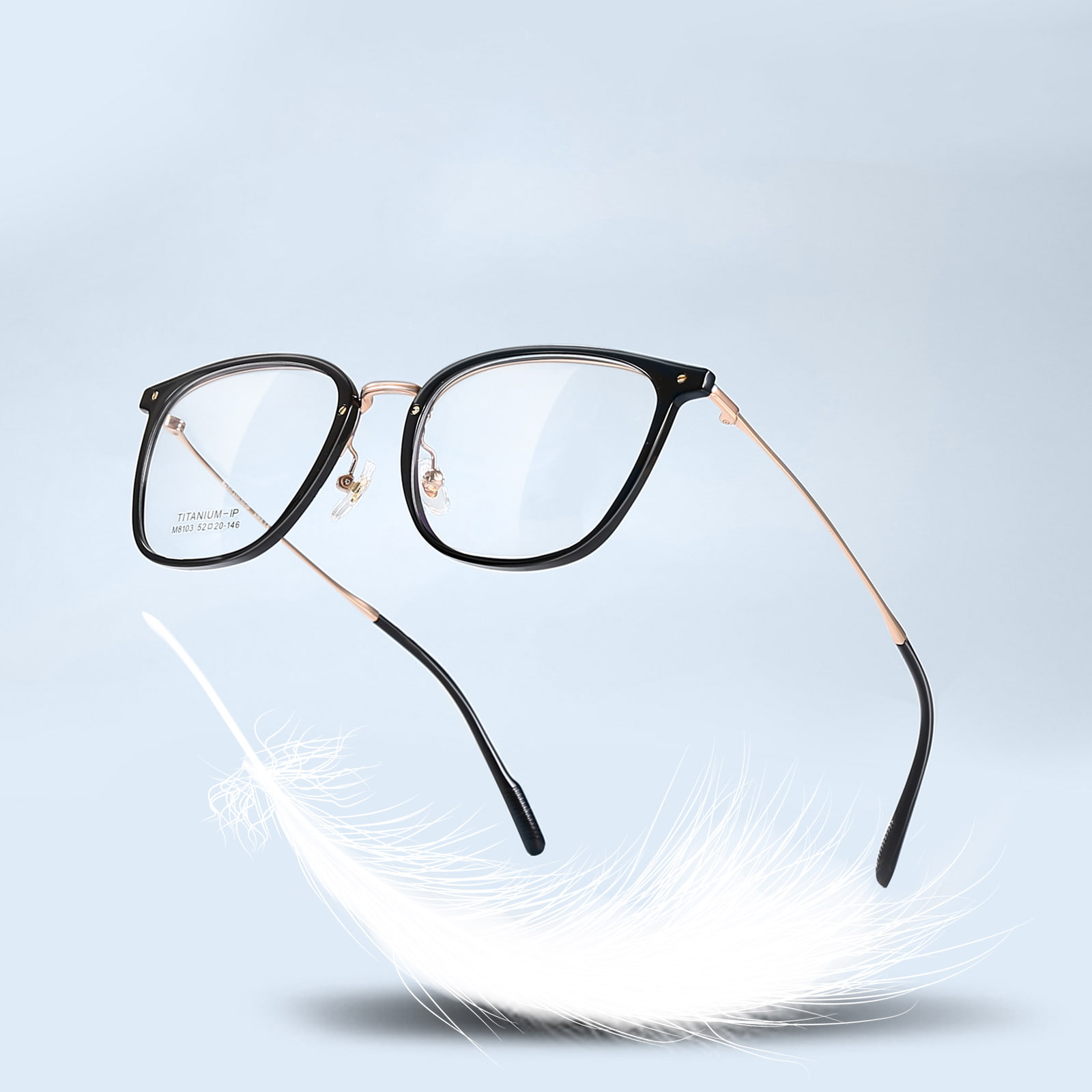 M8103 Drop-resistente, klare, ikke-deformerbare β-titanium briller