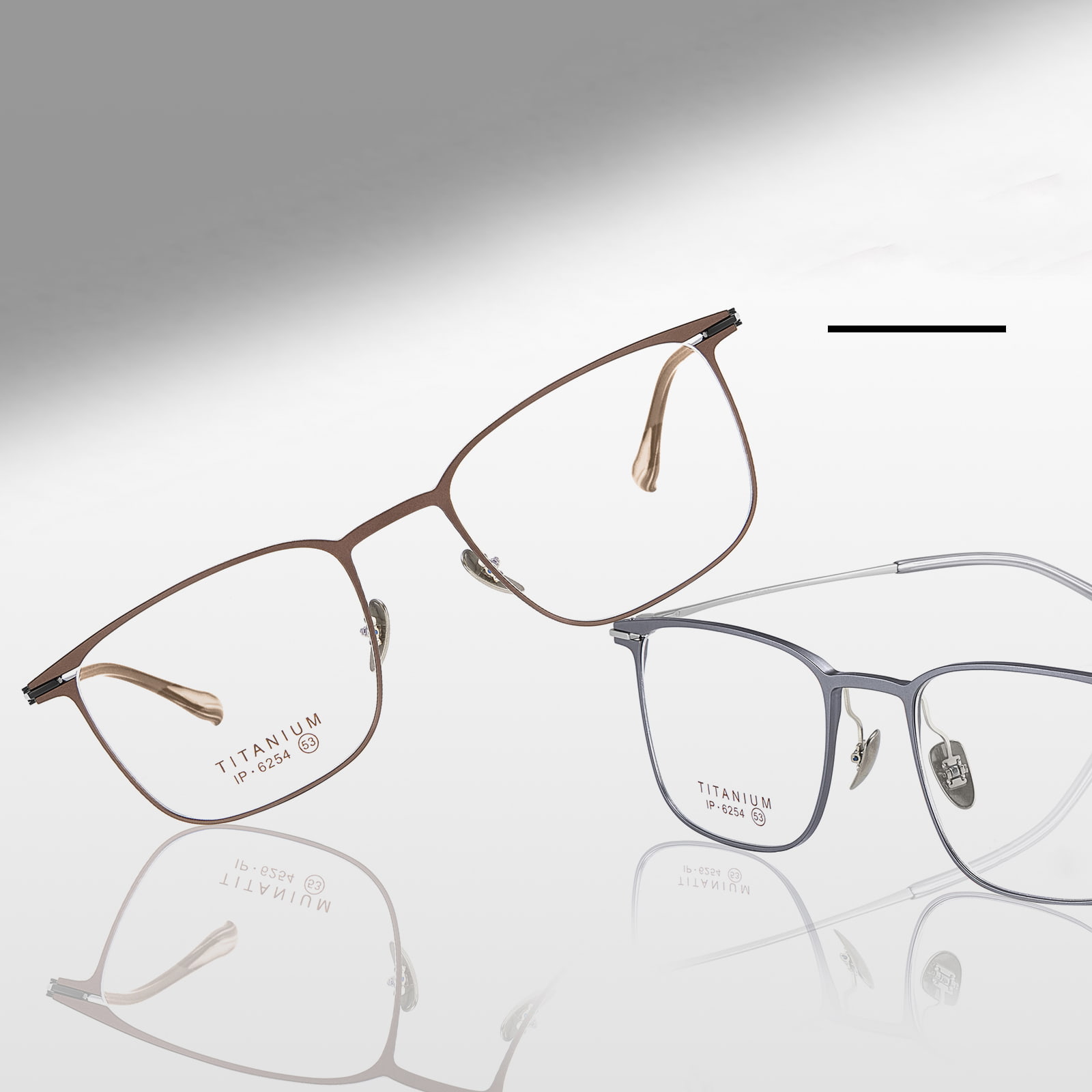 6254 Sømløse holdbare Pure Titanium-briller
