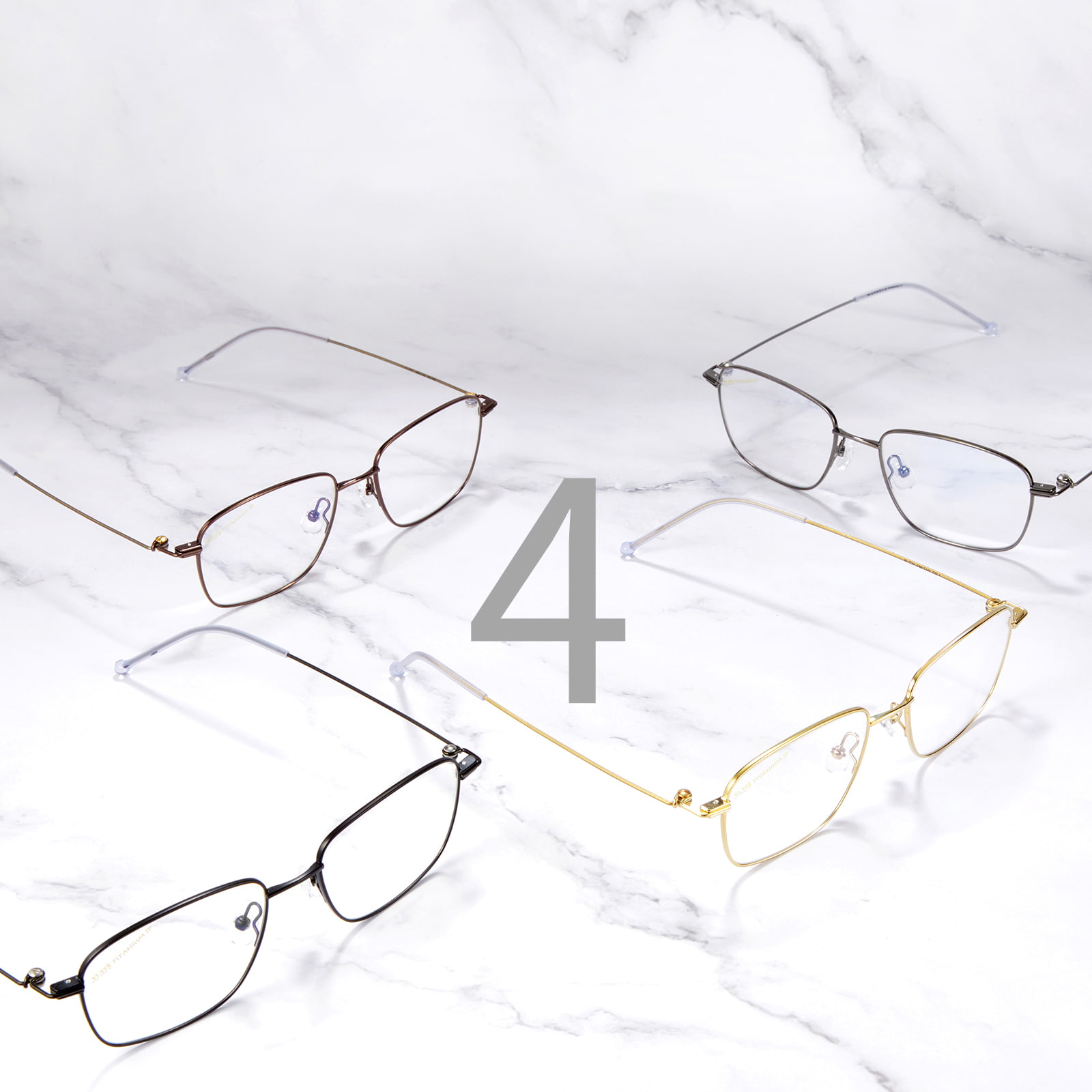7734 Ultralight Square Frame Pure Titanium Briller