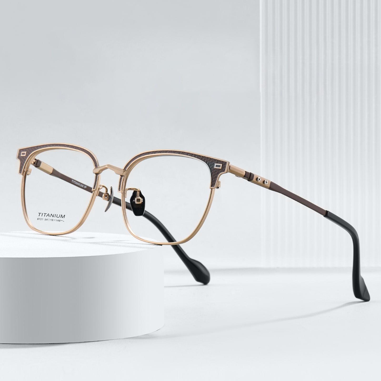6721 Hårde, galvaniserede, ikke-fading rene titanbrille