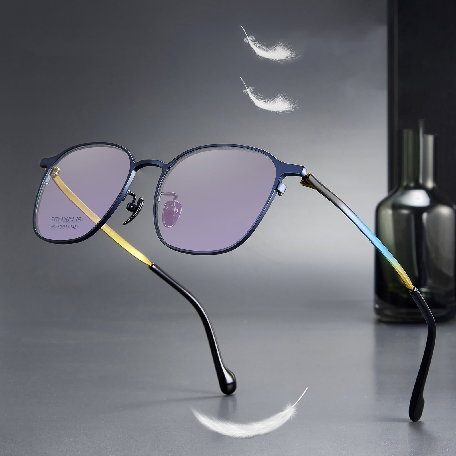 987 Simple Gradient Color Temples Pure Titanium-briller