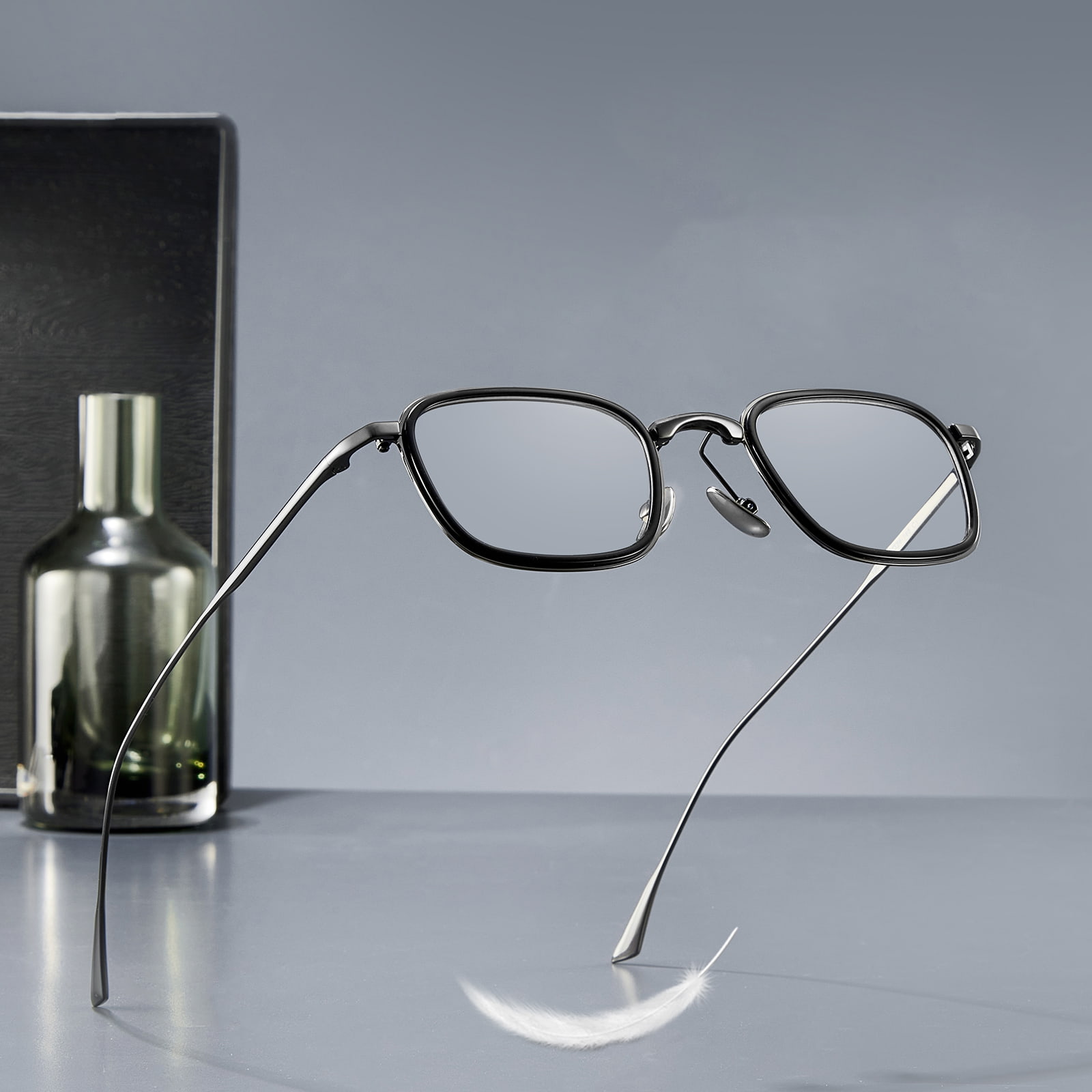 19052 Japansk stil trykfri unikke ren titanium briller