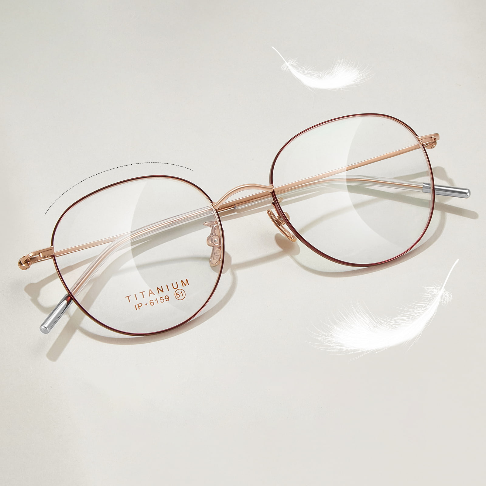 6159 ovale fine titanium briller