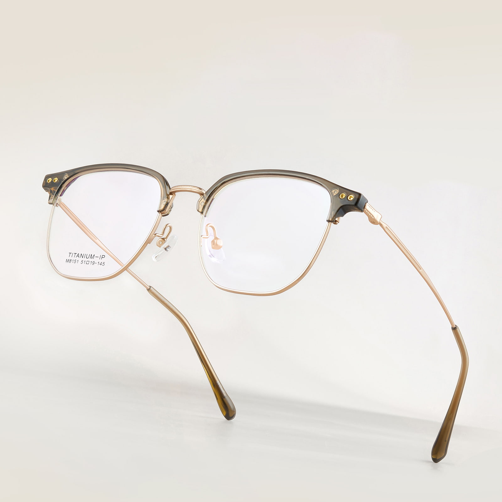 M8151 Square Circle Letvægts β Titanium briller