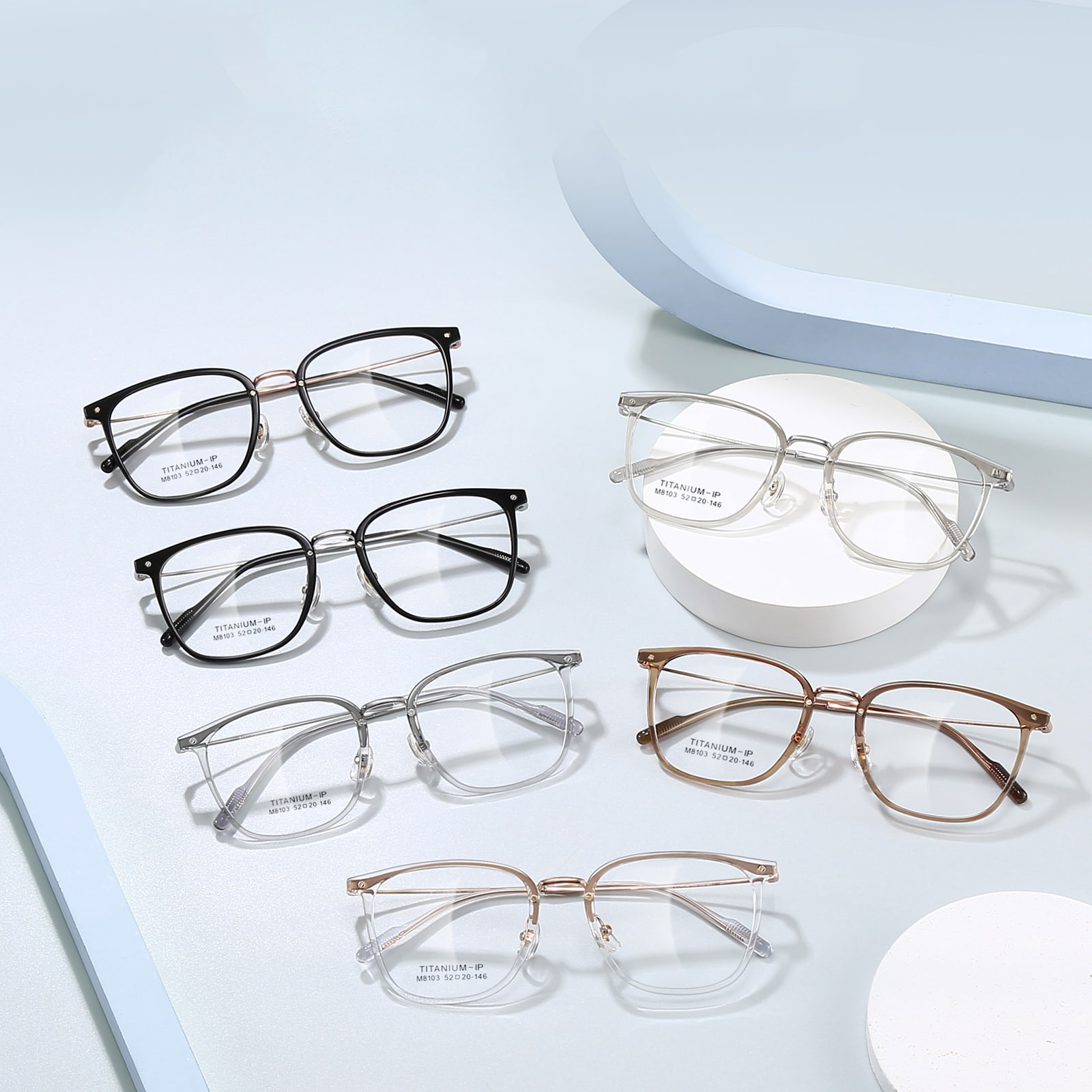 M8103 Drop-resistente, klare, ikke-deformerbare β-titanium briller