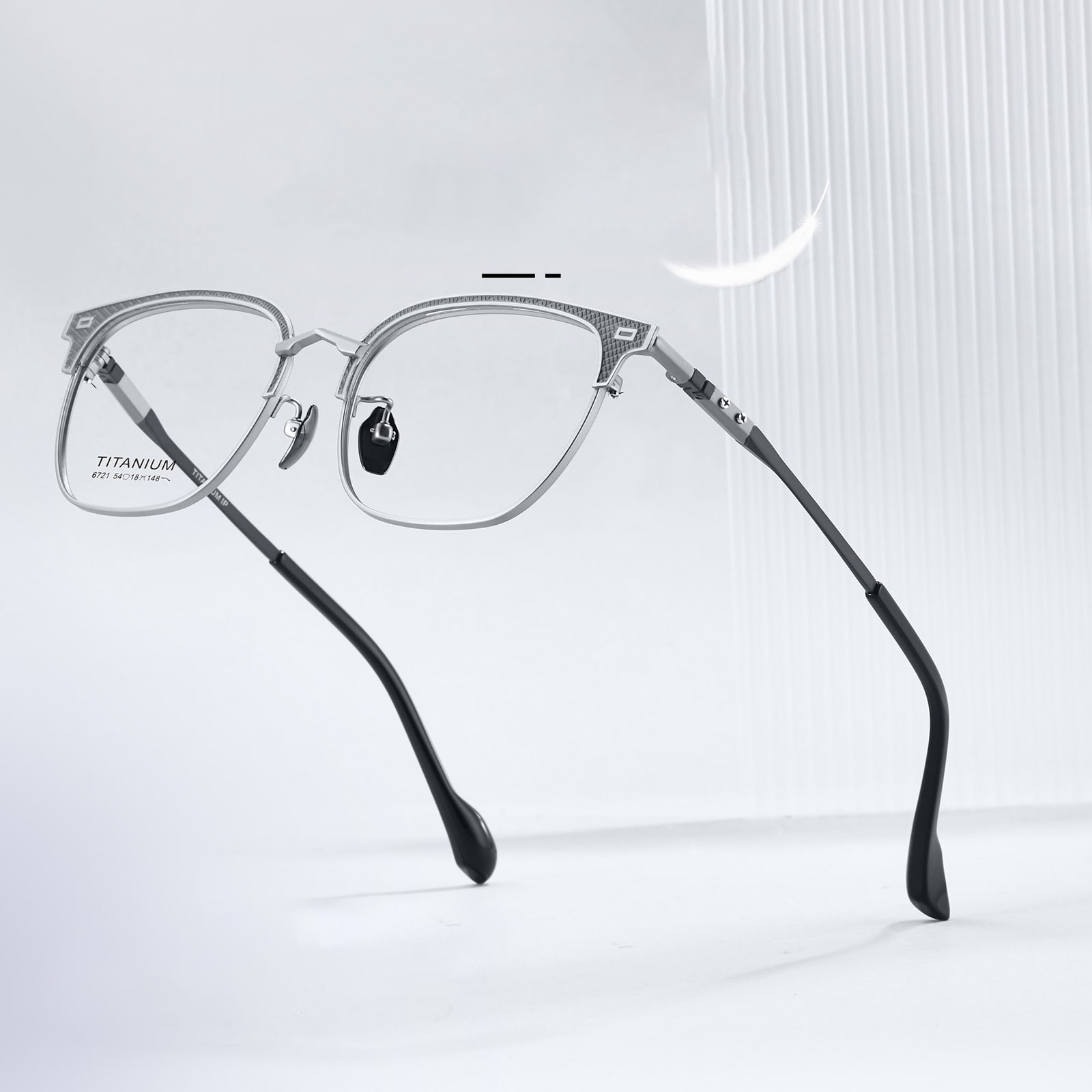 6721 Hårde, galvaniserede, ikke-fading rene titanbrille