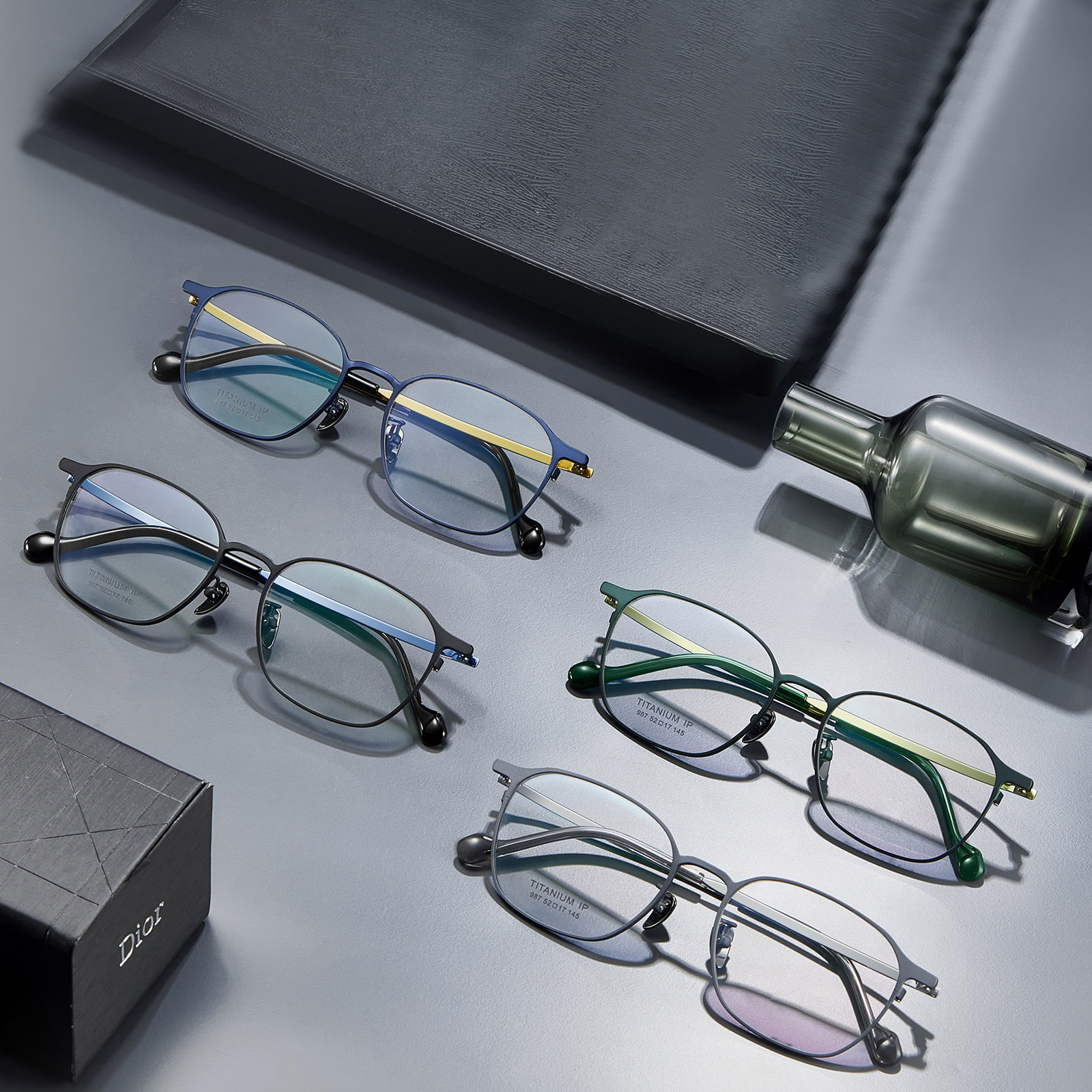 987 Simple Gradient Color Temples Pure Titanium-briller
