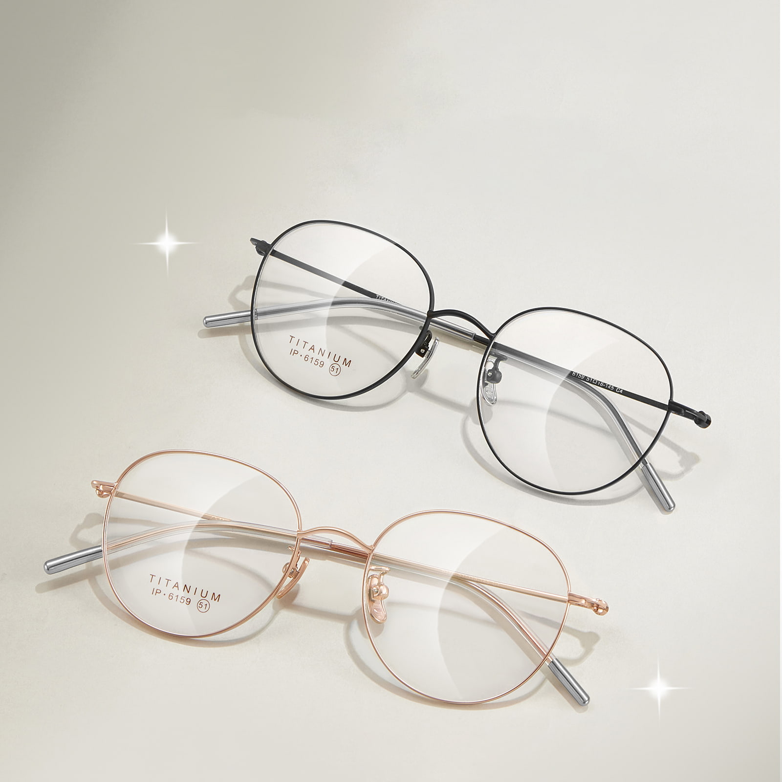 6159 ovale fine titanium briller