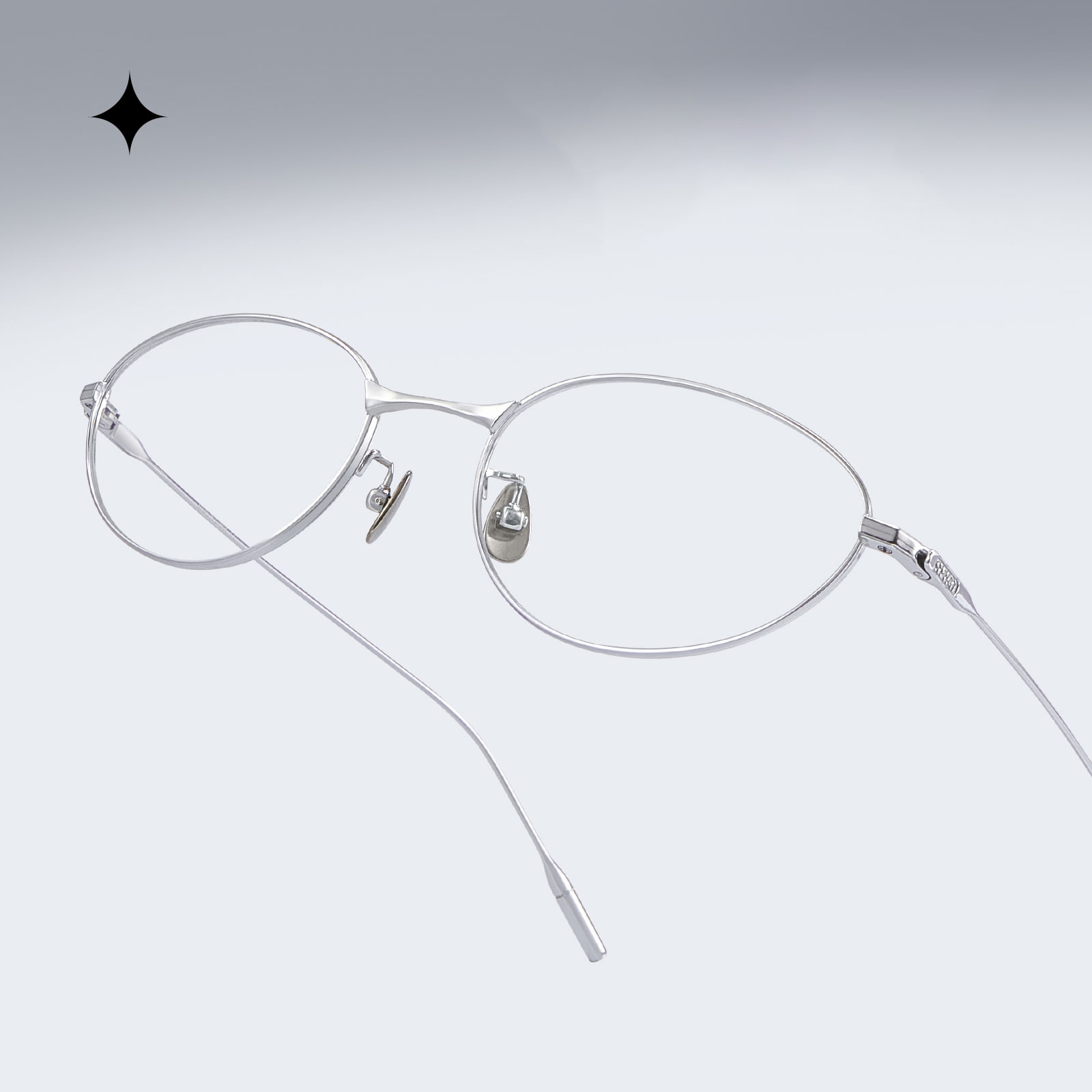 Fade Oval Cat-Eye Color Rich Pure Titanium briller