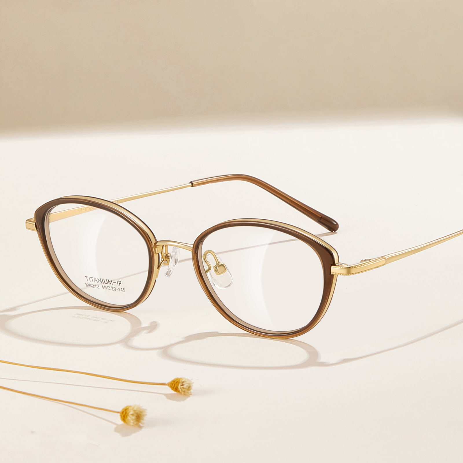 M6212 Bred-Rimmed Soft Curve β Titanium briller