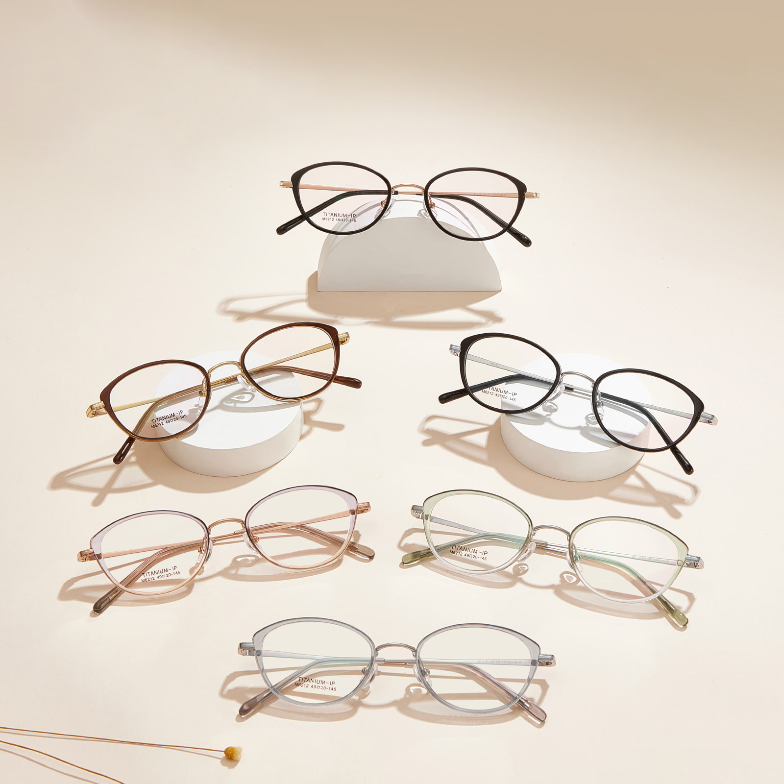 M6212 Bred-Rimmed Soft Curve β Titanium briller