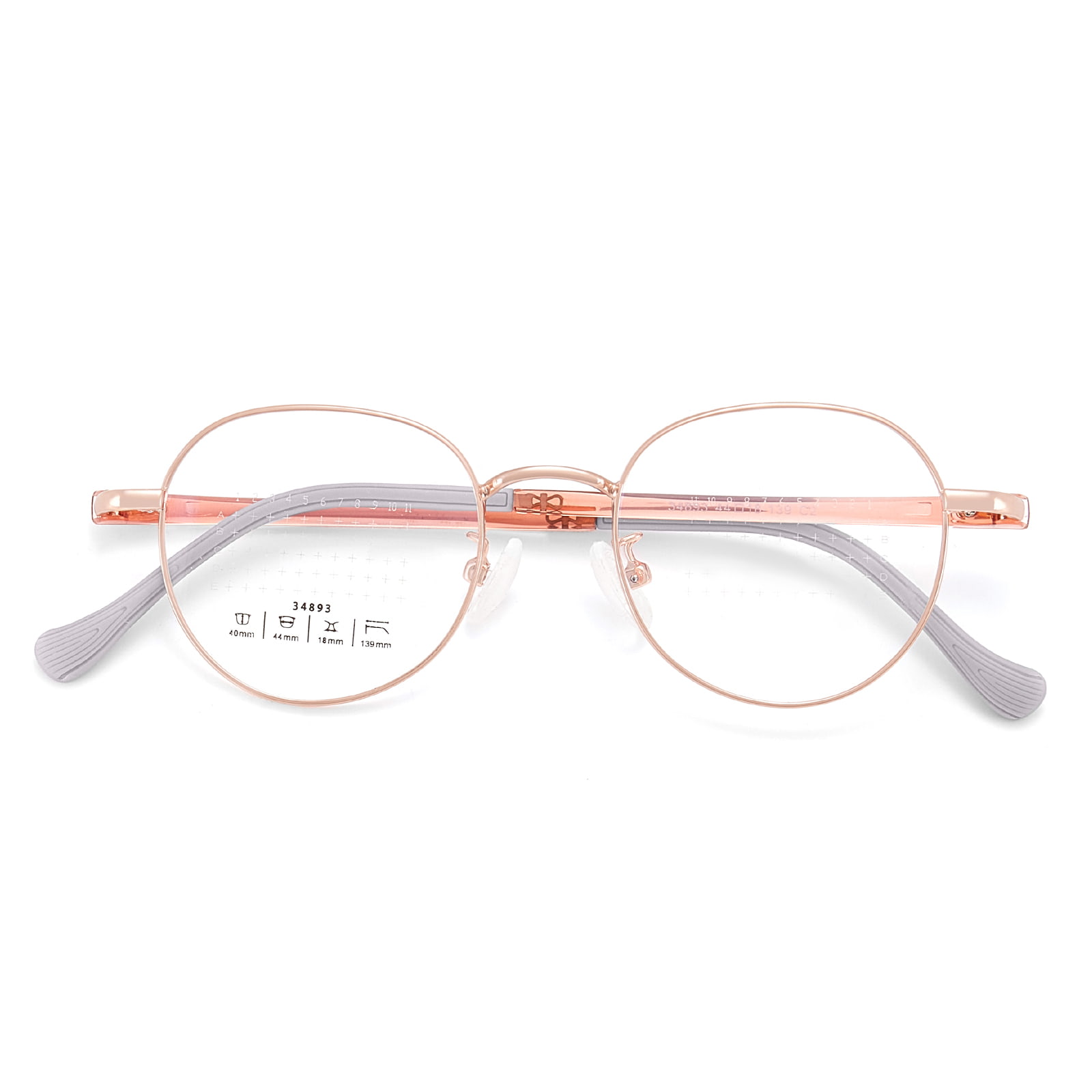 34893 Rundt stel Defocus Prevention Lens Alloy Briller