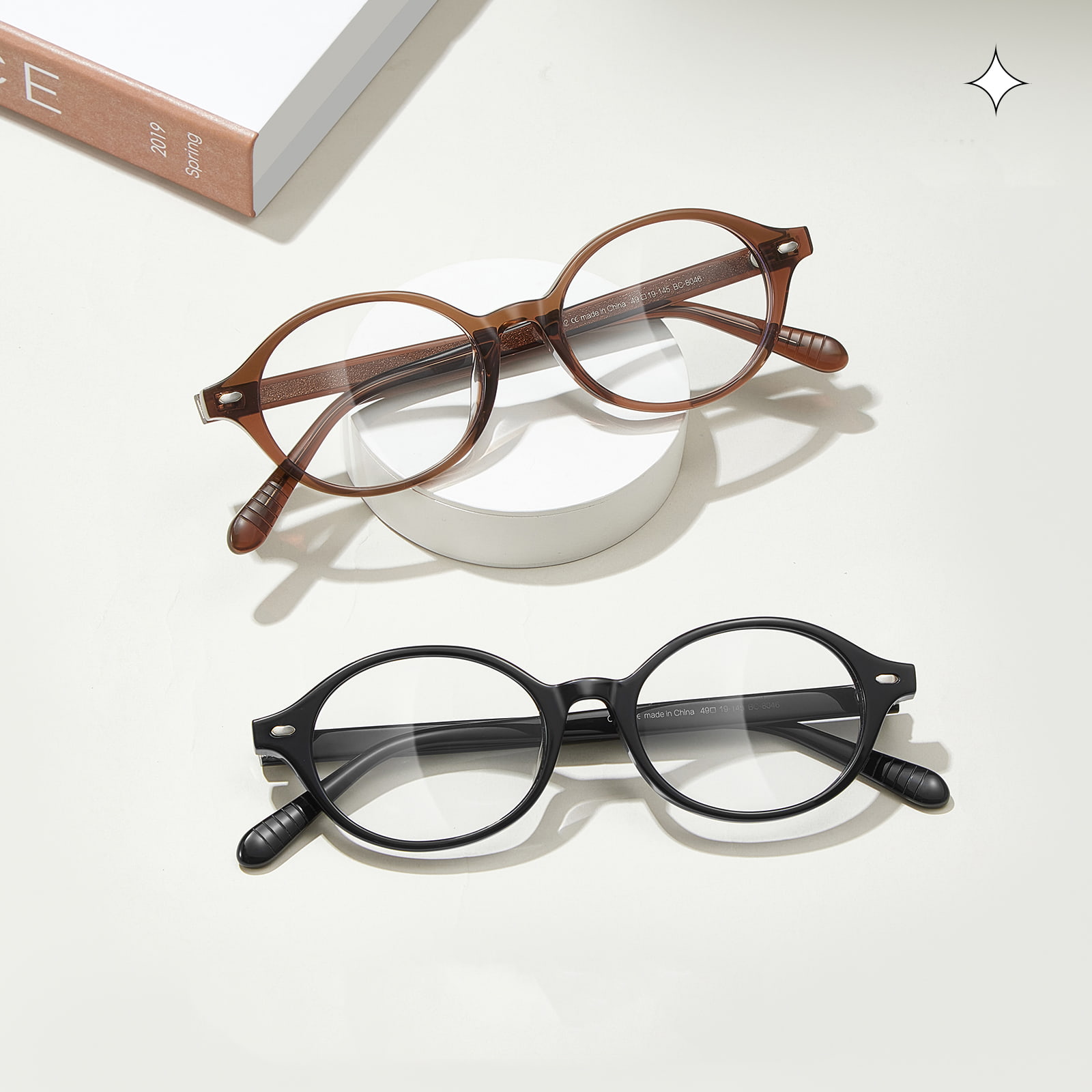 BC8046 Oval Simple Hypoallergen Acetat-briller