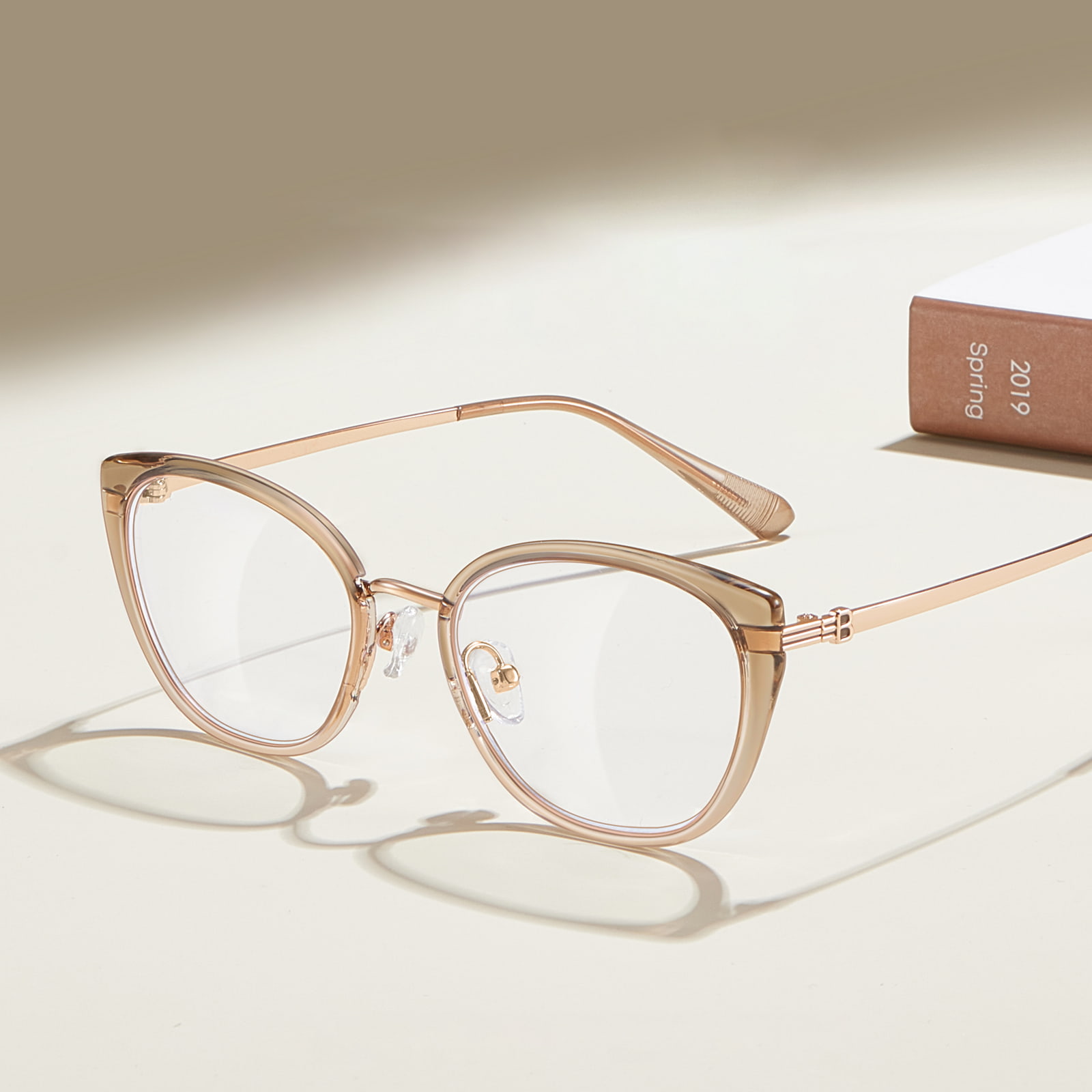 210448 Klare Cat-Eye stribede bogstaver med anti-blåt lys