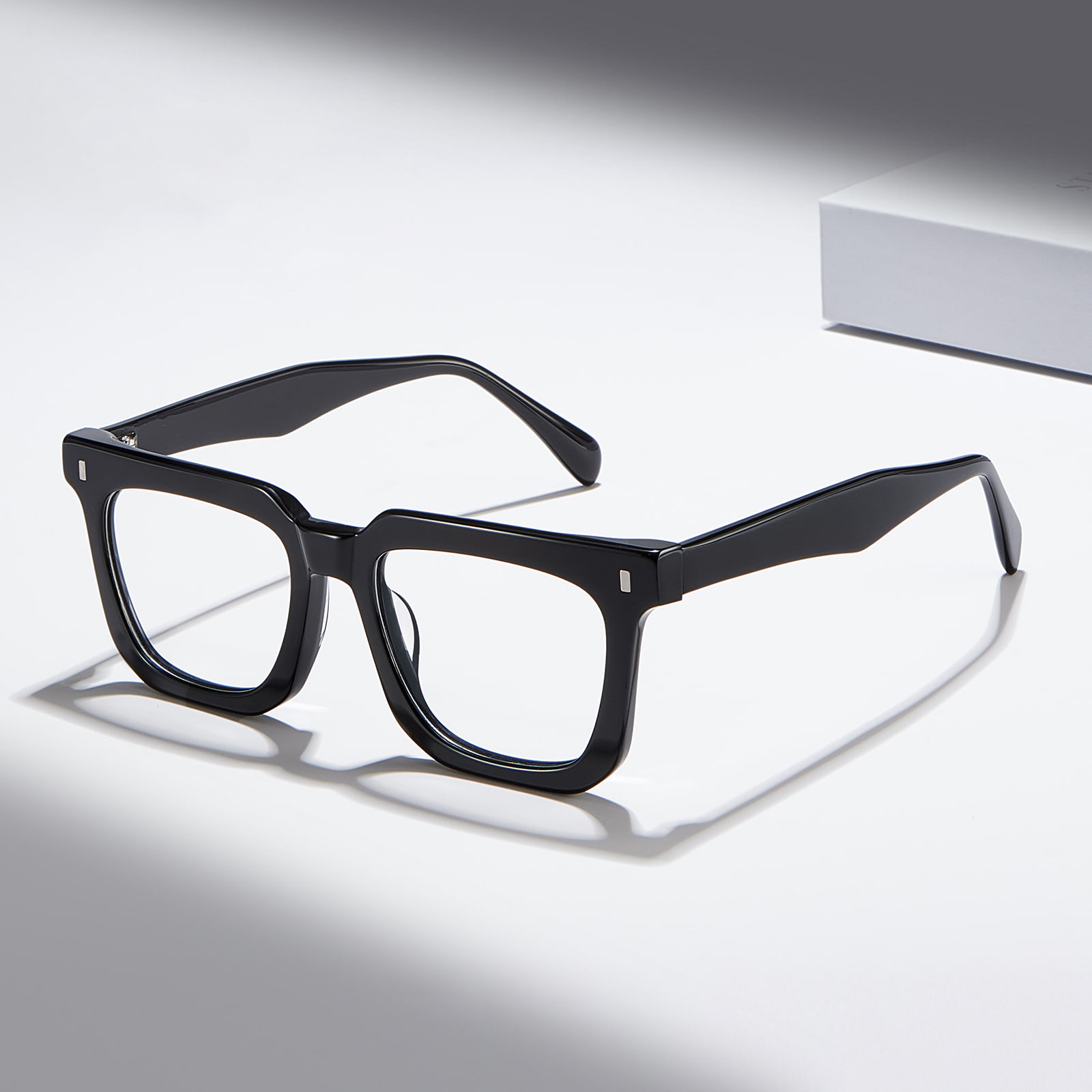 RD29009 Fed firkantet stel Tortoiseshell Textured Acetate Glasses
