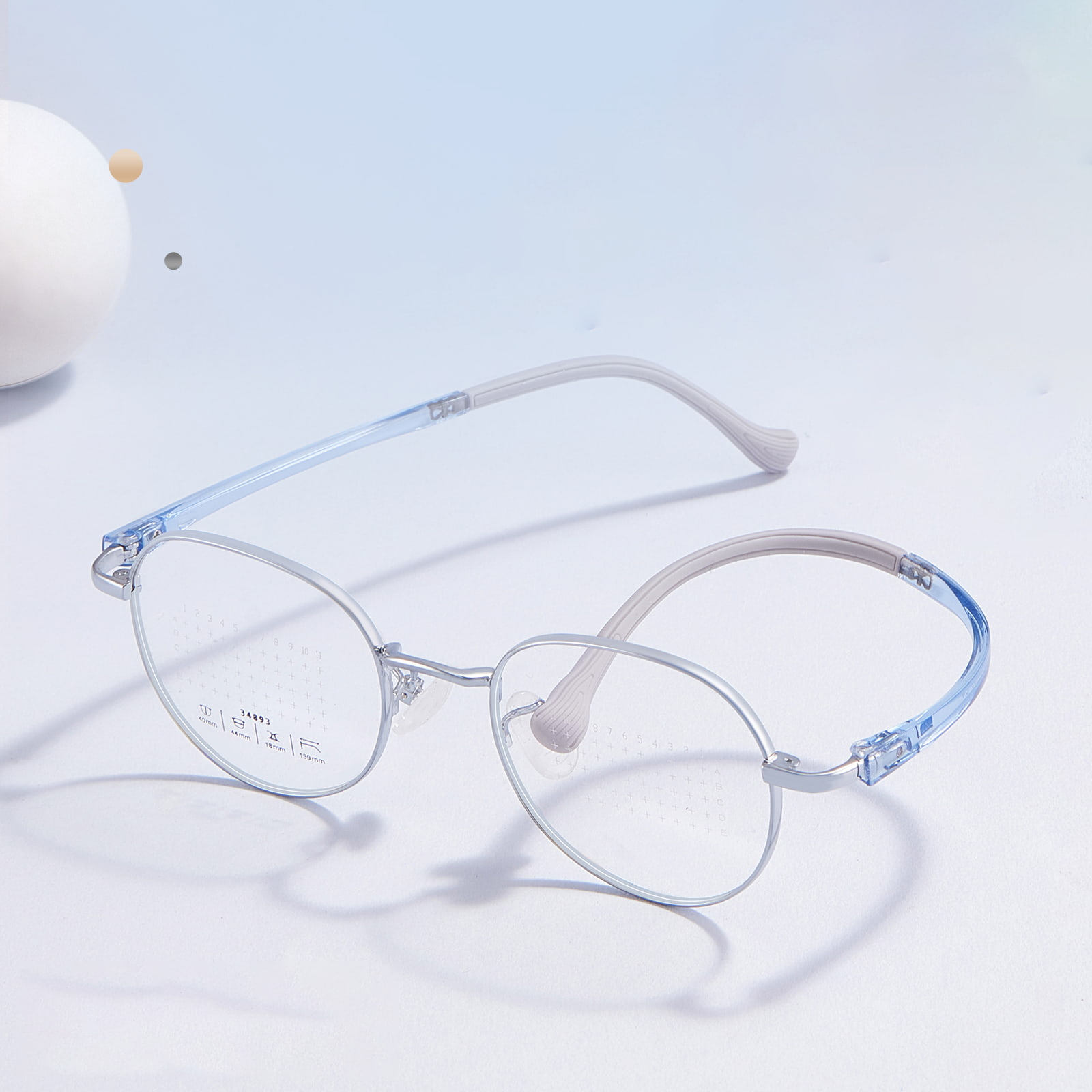 34893 Rundt stel Defocus Prevention Lens Alloy Briller