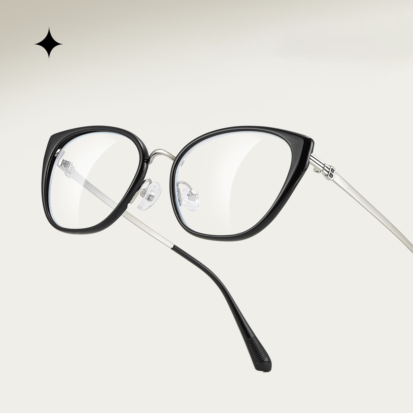 210448 Klare Cat-Eye stribede bogstaver med anti-blåt lys