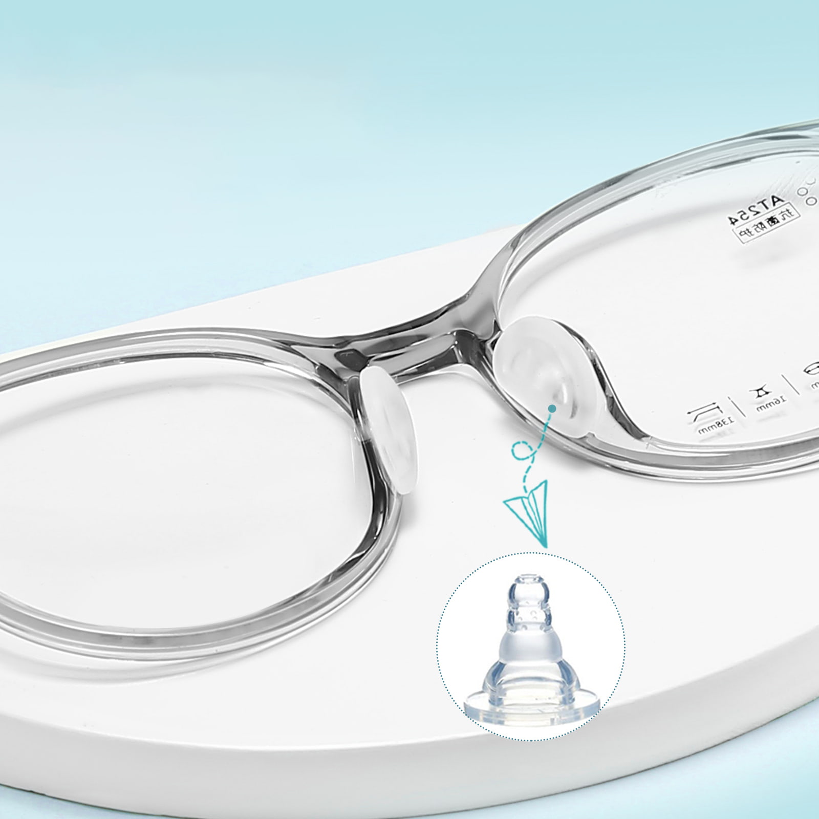 2207 Indbygget Hinge Safety TR90 Soft Silikone Næsepuder Briller