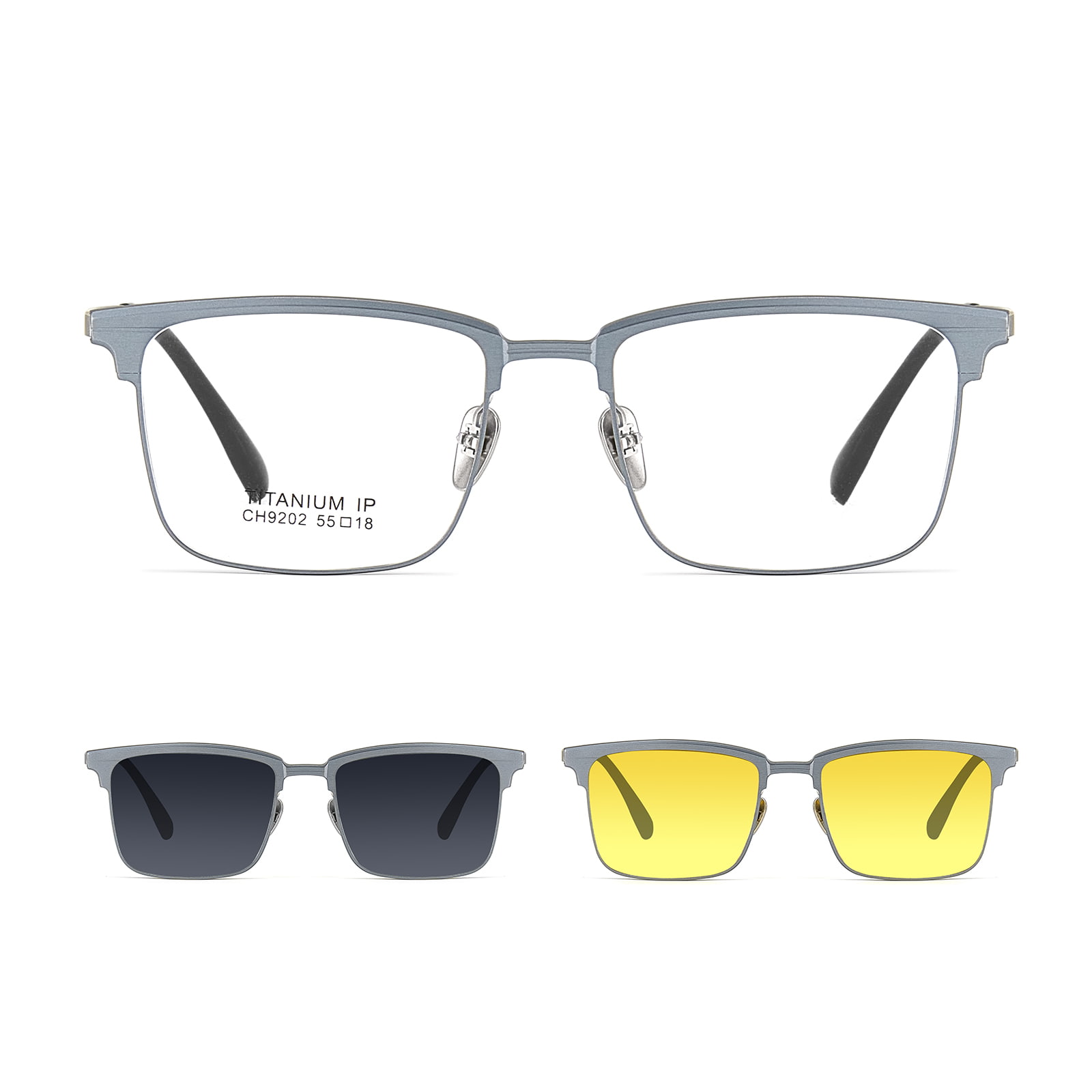 CH9202 Fint udskårne One-Piece Myopia Tre-I-One magnetiske solbriller