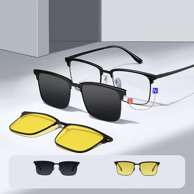 CH9202 Fint udskårne One-Piece Myopia Tre-I-One magnetiske solbriller