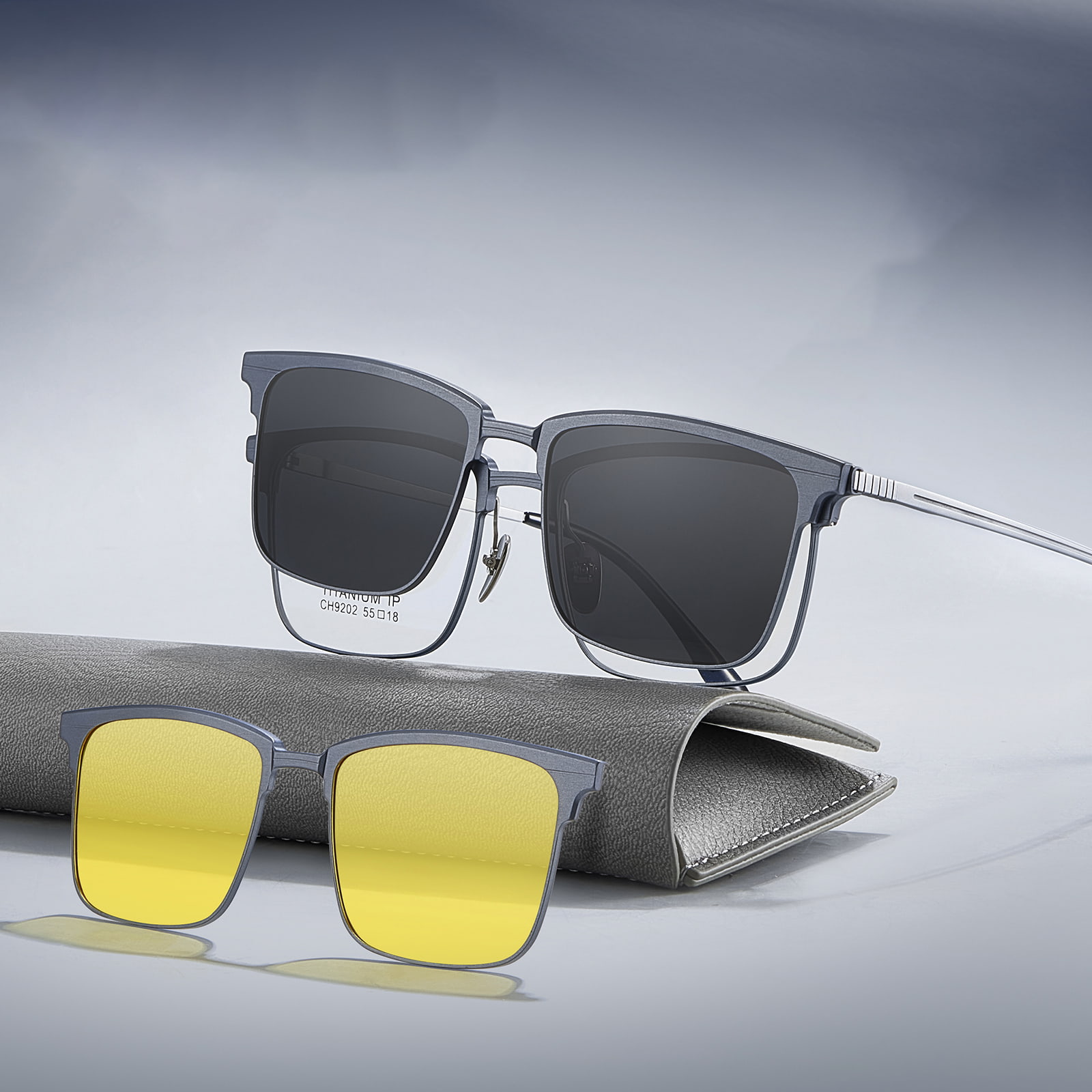 CH9202 Fint udskårne One-Piece Myopia Tre-I-One magnetiske solbriller